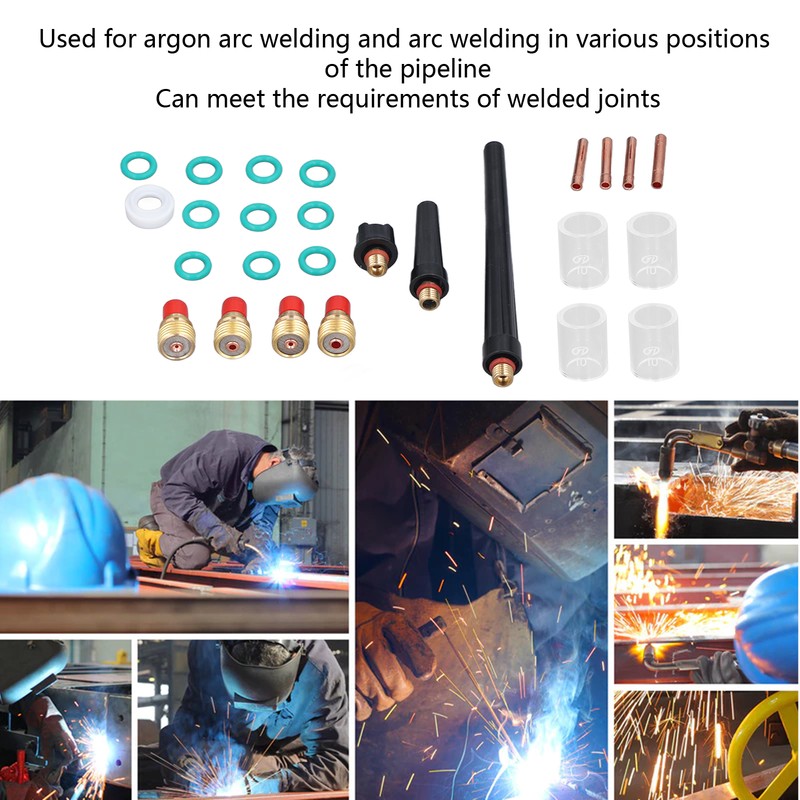 26Pcs TIG Welding Torch Tool Glass Cup Gas Lens Welding