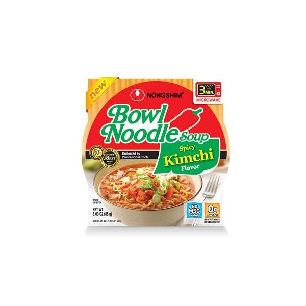 Nongshim Bowl Noodle Soup, Hot & Spicy, 36.36 Oz, Pack of 12