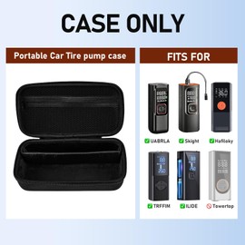 Tire Inflator Portable Air Compressor Case,120 150 180 PSI Air Pump Case,Car Tire Pressure Gauge Storage Bag, Air House, Connector and Accessories (Box Only)-(Black+Black zipper2)