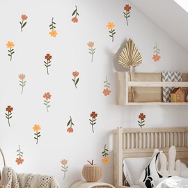 Fujitoya Cute Petite Flower Plant Wall Sticker Colorful Interior Decoration