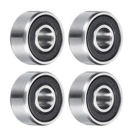 QUARKZMAN 1602-2RS Deep Groove Ball Bearings, Pack of 4, 6 mm x 18 mm x 8 mm, High Carbon Chrome Steel Z2 Double Rubber Sealed Bearing