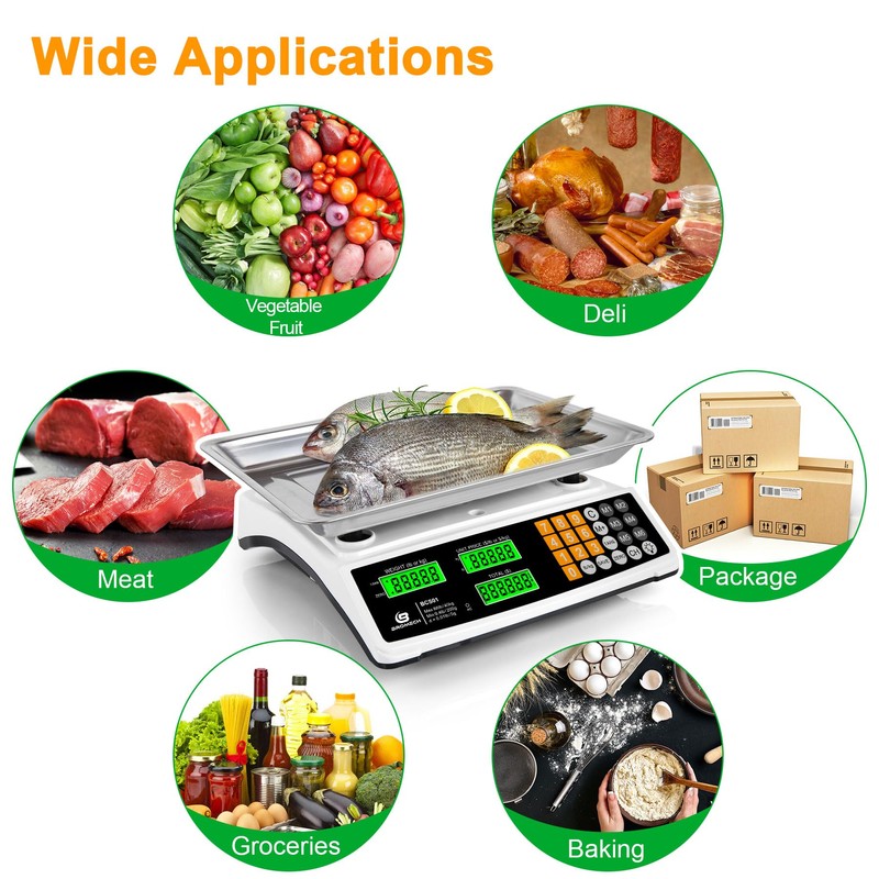 Price Computing Scale 88lb/40kg Commercial Food Scale for Produce Meat