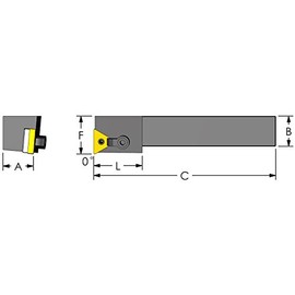 Ultra-Dex MTFNL 16-5D Steel Tool Holder to Hold a Negative TNMG 543 at 0 Degree Lead, Left Hand, No Coolant, 1.000" x 6" Square Shank