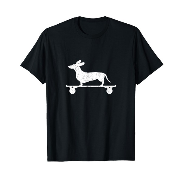 Cute Dachshund on a Skateboard Funny Wiener Dog T-Shirt