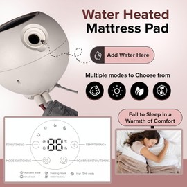 Water Circulating Heated Mattress Pad by Thermacycle; Water Heated Mattress Pad, No Electric Wire, EMF-Free, Quiet Motor and Instant Warm Heat - Mattress Topper Bed Warmer (Queen – 79” by 59”)
