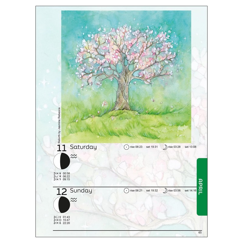 Astrocal Moon Diary 2026, Lunar Calendar Datebook, Personal Organiser, Moon