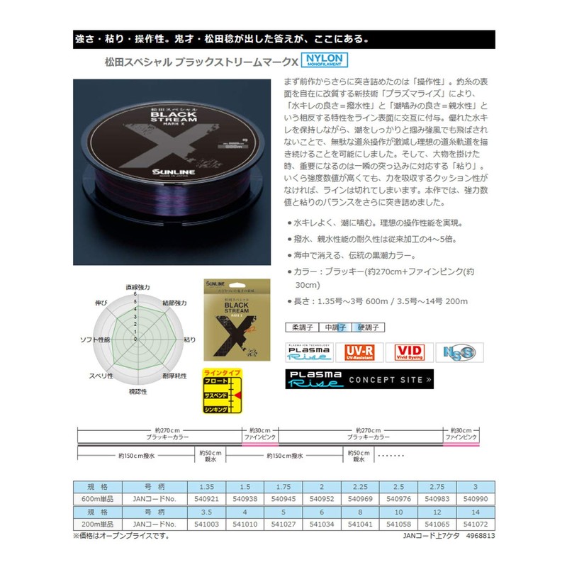 Sunline Matsuda Special Black Stream Mark X 2.75 (600 m)