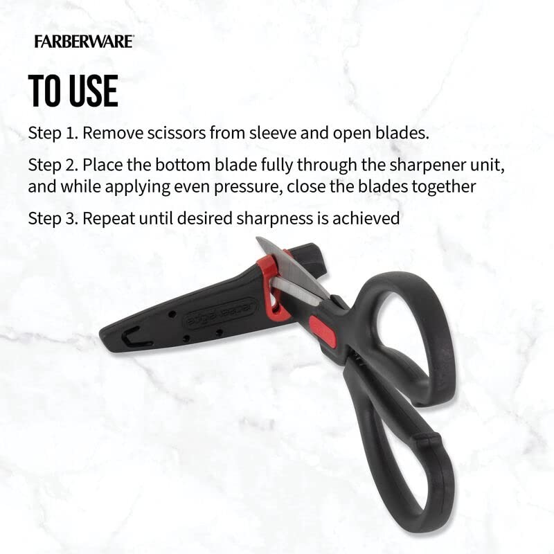 Farberware Self-Sharpening Stainless Steel All-Purpose Shears with Edgekeeper Sleeve