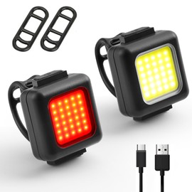 KIWOP Luces para Bicicleta Recargable, Combinación de Faro y Luz Trasera de Bicicleta, 3 Modos Iluminación, Luz para Bicicleta Impermeable, Luz Bicicleta Montaña y Carretera, Lámpara para Bicicleta