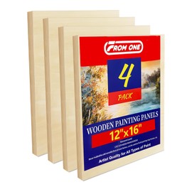 4 Pack 12x16 Basswood Paint Pouring Panels for Acrylic Pouring, Oil & Abstract Painting – Sturdy Wood Painting Boards for Artists and Crafters