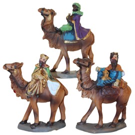 BEST&FREE Nativity Scene Belen Nativity Figures 10 cm 3 Saint Kings with Camels for Nativity Scenes Complete your Nativity Portal with the Three Figures of the Holy Kings.