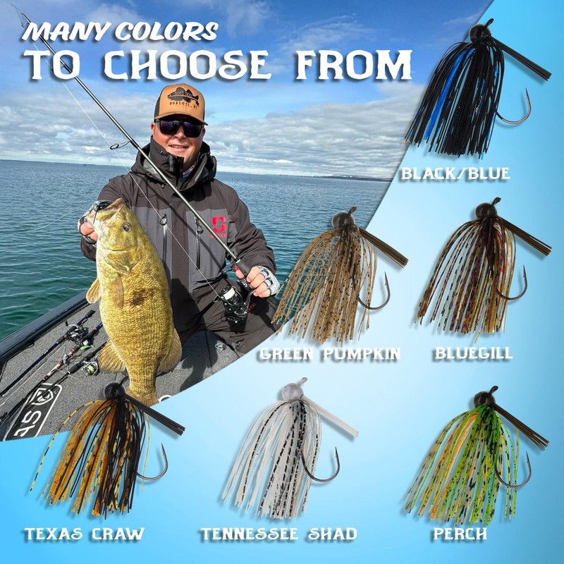 Reaction Tackle Lead Football Jig (Pack of 3) 1/2oz Perch