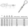 M8 x 80mm Lifting Long Eye Bolt Longshank with Full