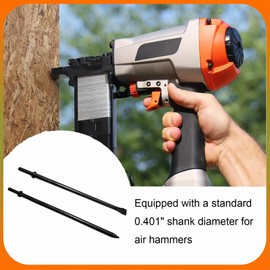 Phyxlyn Pneumatic Cold Chisel Set, 3/4" Width 14" Long Air Pneumatic Hammer, Flat and Point Chisels with Round Collar for Concrete and Tile, Air Hammer Punch Chipping Bits Tool, Cr-Mo Alloy Steel