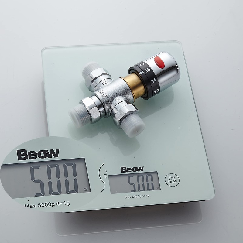 Fyeer 3-Way Thermostatic Mixing Valve, DN15 Temperature Control Bathroom Faucet
