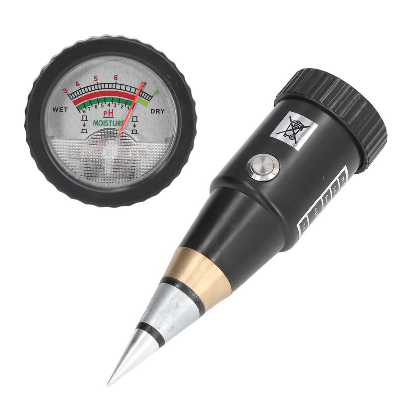 Soil pH Tester, Temperature/Soil Moisture/pH/Sunlight/Environment Humidity/Data Storage Backlight LCD Display