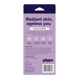 Plum Beauty Jade Roller - Face Roller, Gua Sha Facial Tools, Pack of 1 | Facial Roller for Wrinkles and Lifting, Eye Roller for Puffy Eyes, Supports L