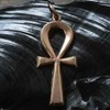 Ankh Egyptian Bronze Pendant Necklace Jewellery, incl black cotton sting,