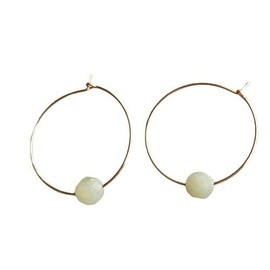 custom order- 14K Gold Filled blue opal Hoop Earrings