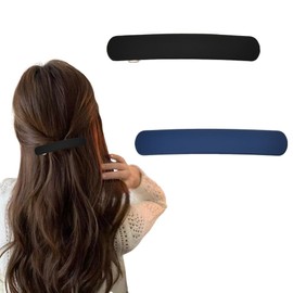 Flat Hair Barrettes Clip for Women Matte Black Hair Clips Pins for Thin Thick Hair Ponytail Hair Pin Barrette Elegant Hair Ornaments Accessories for Women Girl Vintage Blue Hairclips Hairlips 2Pcs