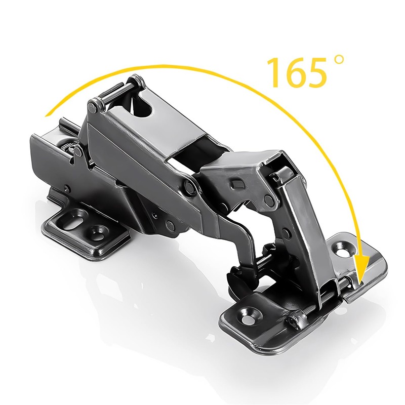 Fully Covered Frameless Cabinet Hinge, 2pack 165 Degree ConceSoft Close