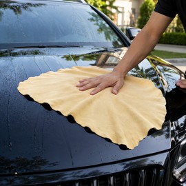 Natural Chamois Leather Drying Cloth for Car Care – 40 × 70 cm Absorbent Cleaning Towel for Auto, Glass & Home