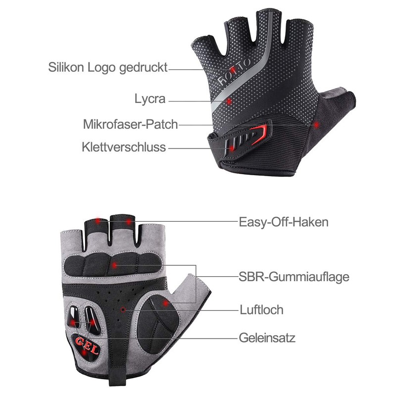 Rotto MTB Cycling Gloves Half Finger Full Finger for Men