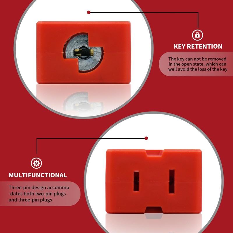 HiLKCO 4 Plug Lockout Device for Cords Electrical,Fits 2 and
