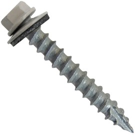 #14 Metal ROOFING SCREWS(250) Screws x 1-1/2" ASH GRAY Hex Washer Head Sheet Metal Roof Screw. Self starting/self tapping metal to wood with EPDM washer. Colored head. for corrugated roofing