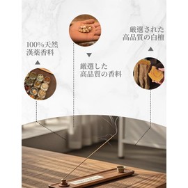 Sacred Pilgrimage, 100% Natural Materials, Incense, Laoshan Sandalwood, No Incense, Diameter 0.1 inch (3 mm), Stick Type, For Space Purification, Meditation, Yoga, Sleep Good Sleep, 5.3 inches (13.5