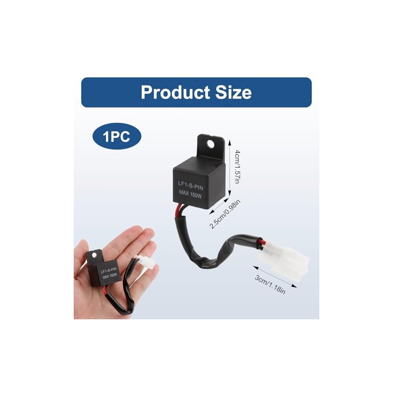 Indicator Relay, 2-Pin 12 V Motorcycle LED Indicator Relay, Universal