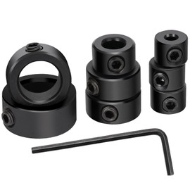 Nutmanel 8Pcs Drill Bit Depth Stop Collar Set, Drill Depth Stop with Hexagon Wrench 3 4 5 6 8 10 12 16mm, Step Drill Bit Depth Stop Collar Ring Positioner Locator,for Woodworking,Home Repair, Black