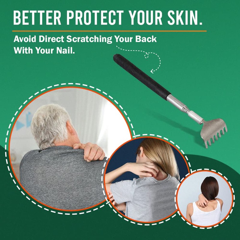 ANGIX 1x Extendable Back Scratcher | Portable Extended Telescoping Scratcher