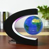 XUBX C-Shape Magnetic Floating Globe with LED Light, Magnetic Floating