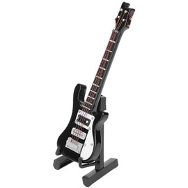 10 cm Miniature Guitar, Mini Wooden Guitar Decor, Musical Instrument Decor, Dollhouse Model, Home Textiles (Black)