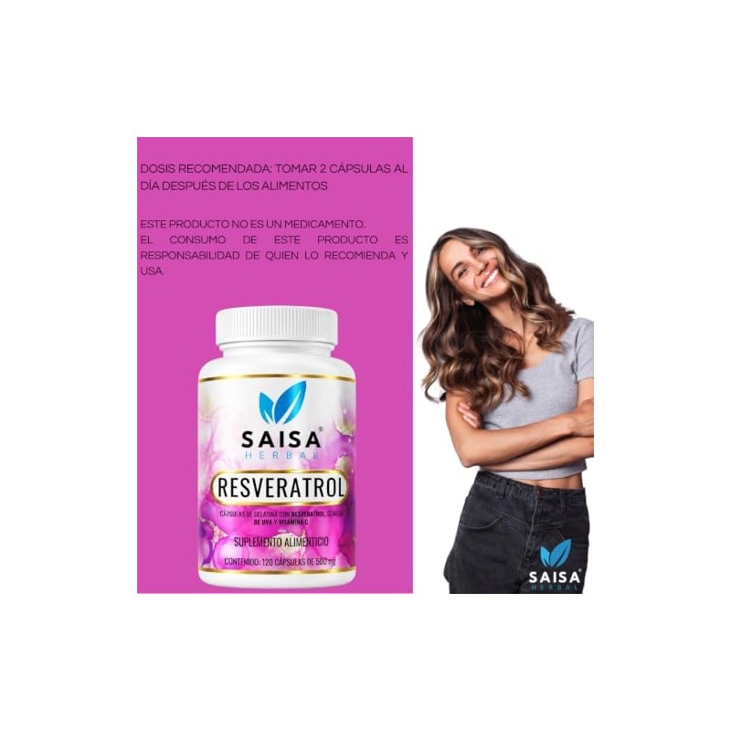 Resveratrol Semilla de uva y Vitamina C 120 cápsulas Antioxidante