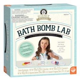 MindWare Science Academy Bath Bomb lab - A 20pc DIY Experiment kit for Boys & Girls - Make 4+ Bath Bomb Experiments - Great Gift for Children & Teenagers