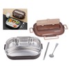 Stainless Steel Lunch Box with Cutlery Compartment for Office Worker
