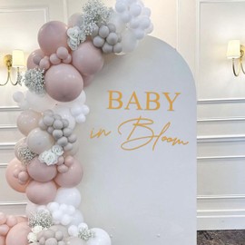 ZAIBIANHAO Baby In Bloom Decal - Baby In Bloom Gender Reveal Sign,Baby Shower Decorations For Balloon Arch,Baby Shower Pregnancy Wall Sticker Backdrop