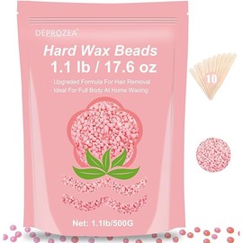 Hard Wax Beads - 1.1lb/17.6oz Wax beads for Hair Removal on Sensitive Skin, At-Home Waxing Refill for Brazilian Bikini Line,Body,Facial