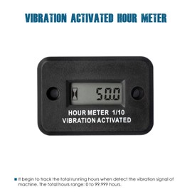 Runleader Digital Wireless Vibration Activated Hour Meter Waterproof for All Kinds of Lawn Mower, Generator, Compressor, Motorcycle, Dirt Bike, Outboard, Motor Boat etc.