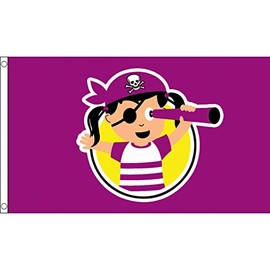 AZ FLAG - Pirate Child Girl Flag - 2x3 Ft - 100D Polyester Young Pirates Banner with Two Metal Grommets - Fade Resistant - Vivid Colors - 2' x 3' Feet - 90x60 Cm