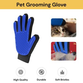EZONEDEAL Pet Hair Remover Glove - Gentle Pet Grooming Glove Brush - Deshedding Glove - Massage Mitt with Enhanced Five Finger Design - Perfect for Dogs & Cats with Long & Short Fur (Right Glove)