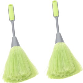 Happyyami Cepillo para Limpieza De Teclado y Plumero De Escritorio 2 Piezas, Ligero y Duradero, Adecuado para Oficina y Hogar, Precisión para Rincones Pequeños, Color Metal y Fibra