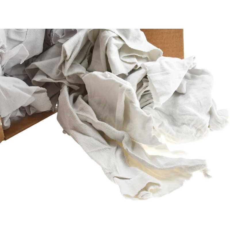 PRO SOURCE Reclaimed White Cotton T-Shirt Cloth Shop Rags, Sold
