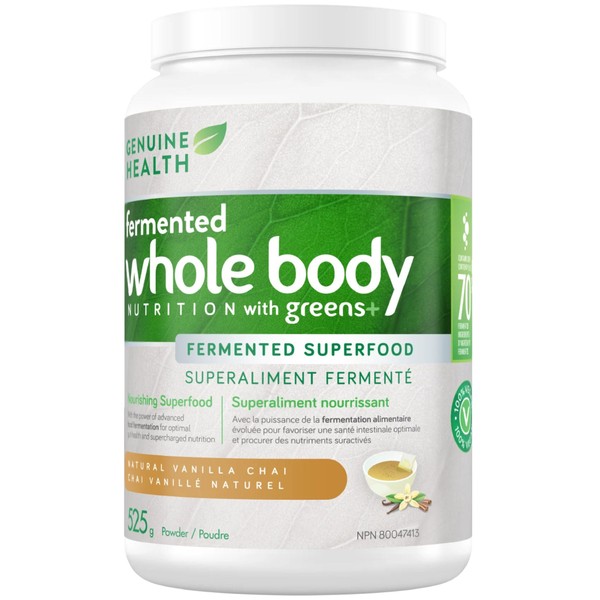 Genuine Health Greens+ Fermented Whole Body Nutrition, Vanilla Chai (525g)
