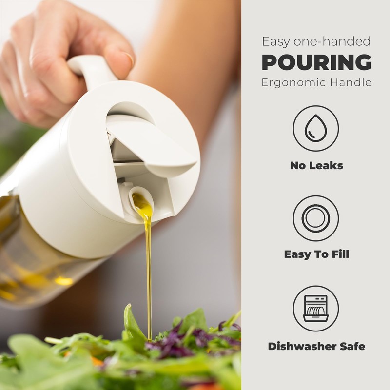 Zuutii Olive Oil Dispenser Bottle 18.6oz – Auto Flip Glass