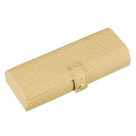 CHARMANT SH462 Glasses Case, Lightweight, Box-Shaped, Buttons, Magnet-free, Compact, Stylish, Cute, Women's, Slim, BE (beige)