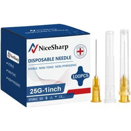 ISOPEN 100PCS 25Ga 1 inch Needle Lab Accessories, Refilling Inks,Individually Packaged