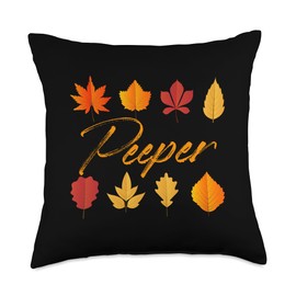 Fall Color Lover Seasonal Leaf Peeping Design Peeper Tree Leaves Collector Fall Season Peeping Throw Pillow, 18x18, Multicolor